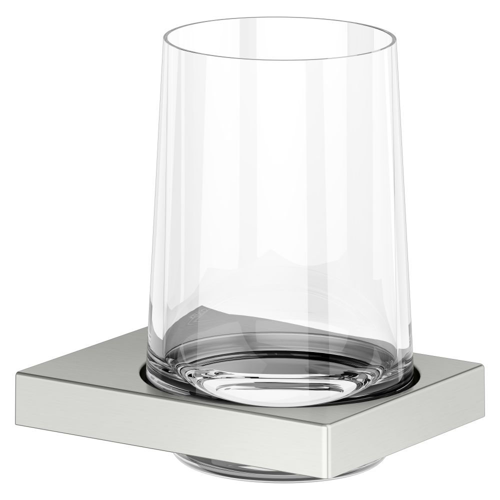 Support en verre Keuco Edition 11, verre en cristal, avec kit de fixation, finition acier inoxydable, 11150069000