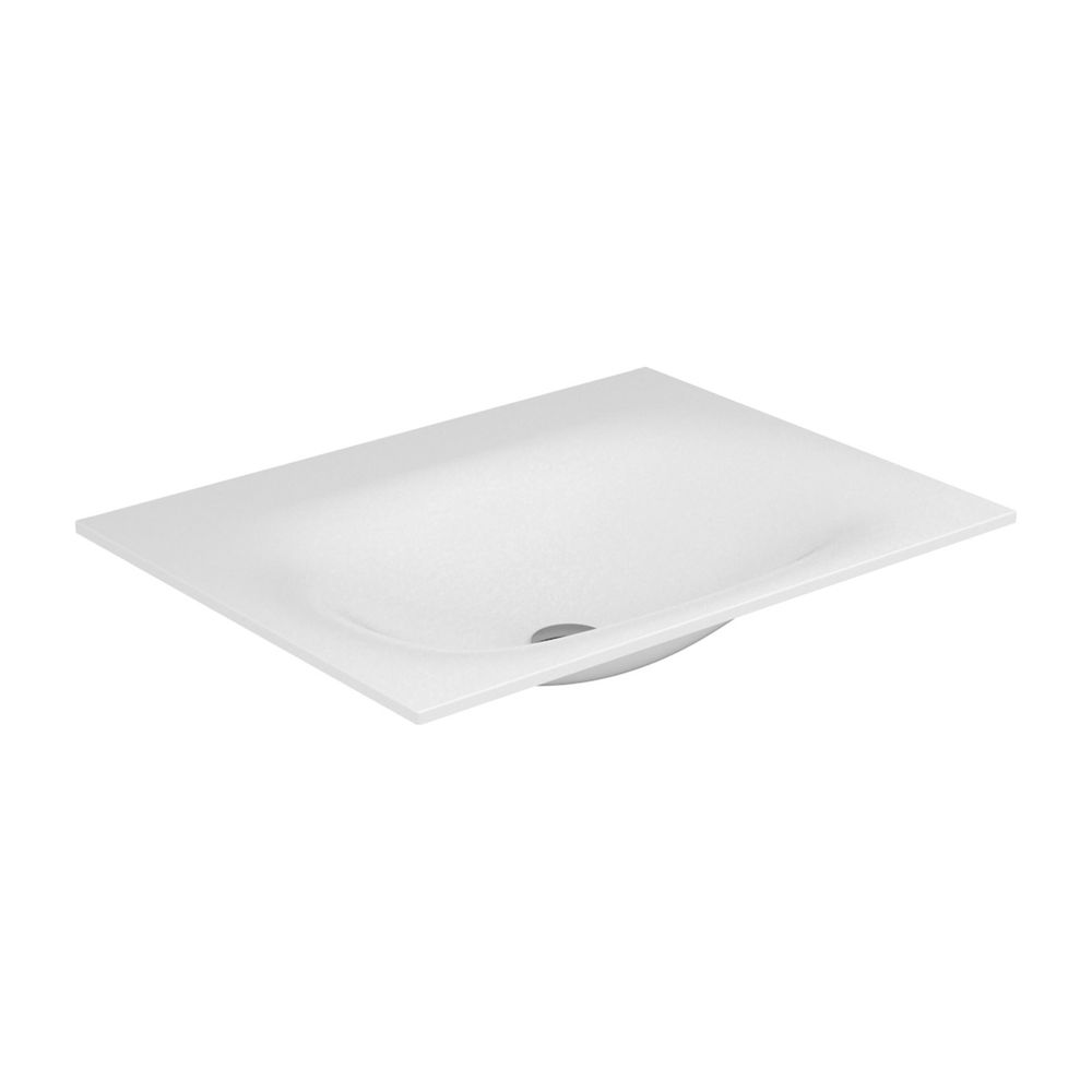 Keuco Edition 11 Lavabo encastrable Varicor Edition 11 sans trou de robinetterie, 700x17x535mm, blanc arctique satiné, 31240700700
