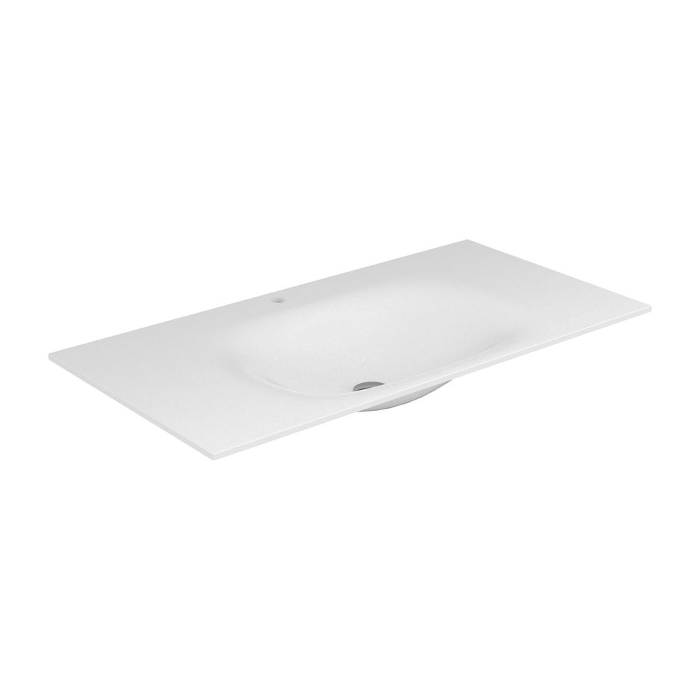 Lavabo encastré Keuco Edition 11 Varicor, avec perçage 1 trou, 1400x17x535 mm, Arktisweiß seidenmatt, réf. 31270701401
