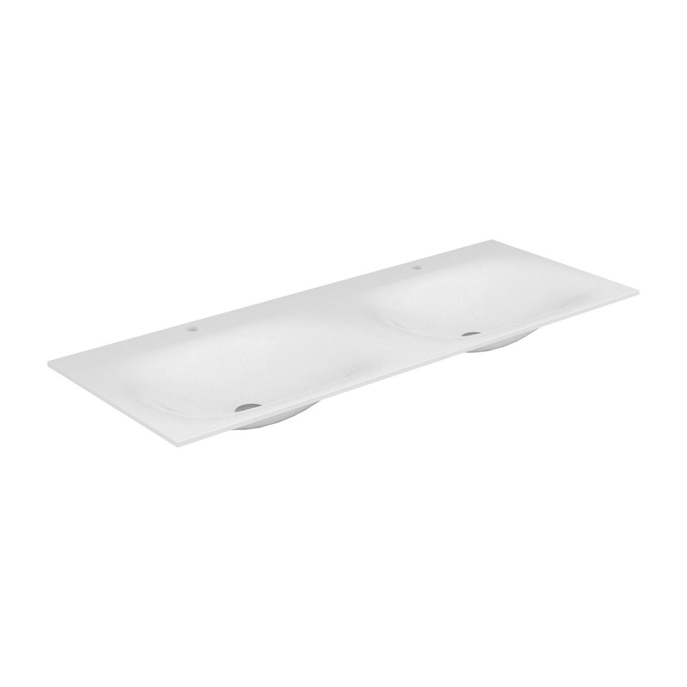 Double lavabo encastrable Keuco Edition 11 Varicor, avec 2x perçage 1 trou, 2450x17x535mm, Arktisweiß seidenmatt