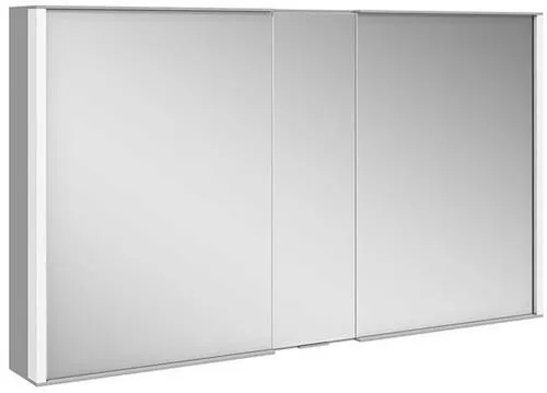 Keuco Royal Match Armoire miroir Royal Match 2 portes, élément central fixe, avec 2 prises, 1200x700x160mm, argent anodisé