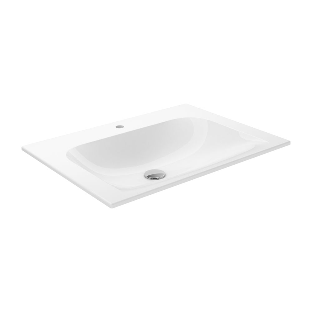 Keuco X-Line Lavabo en céramique avec perçage 1 trou, 655x17x494mm, blanc, 33150316501