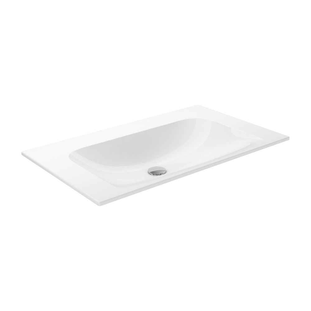 Keuco X-Line Lavabo en céramique sans trou de robinetterie, 805x17x494mm, Blanc, 33160318000