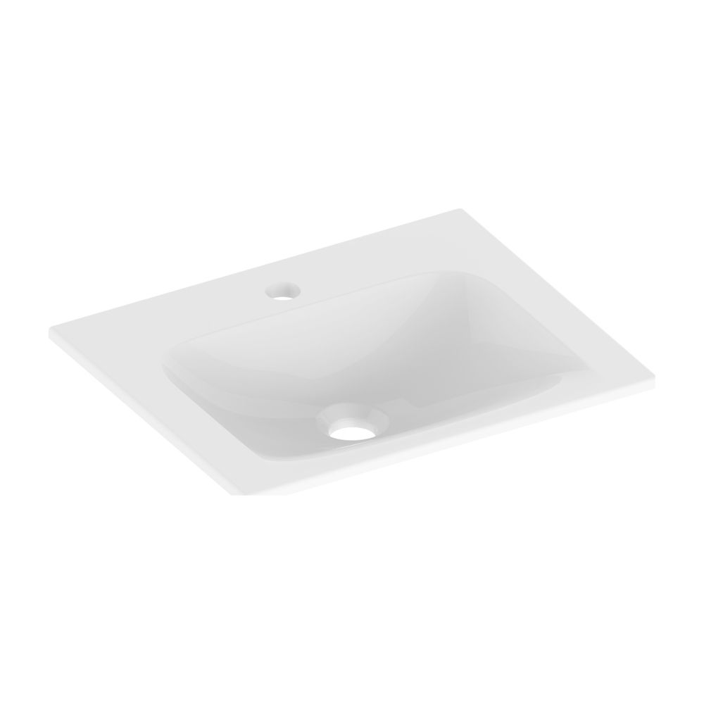 Keuco X-Line Lavabo en céramique pour invités avec perçage 1 trou, 465x17x383mm, blanc, 33130314601