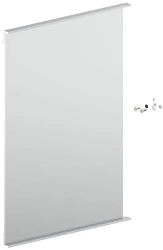 Porte miroir Keuco Royal Match 128x4, ouverture droite, avec barres de préhension, 499x700mm, argent anodisé, 90101170045