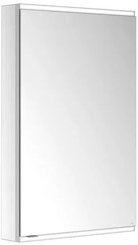 Keuco Royal Modular 2.0 Armoire miroir 1 porte droite, éclairée, pose en applique, 1 prise, 600x900x120mm, argent anodisé