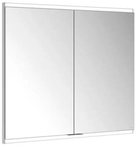 Keuco Royal Modular 2.0 Armoire miroir 2 portes, éclairée, montage encastré, 1 prise et 1 USB, 900x700x120mm, argent anodisé