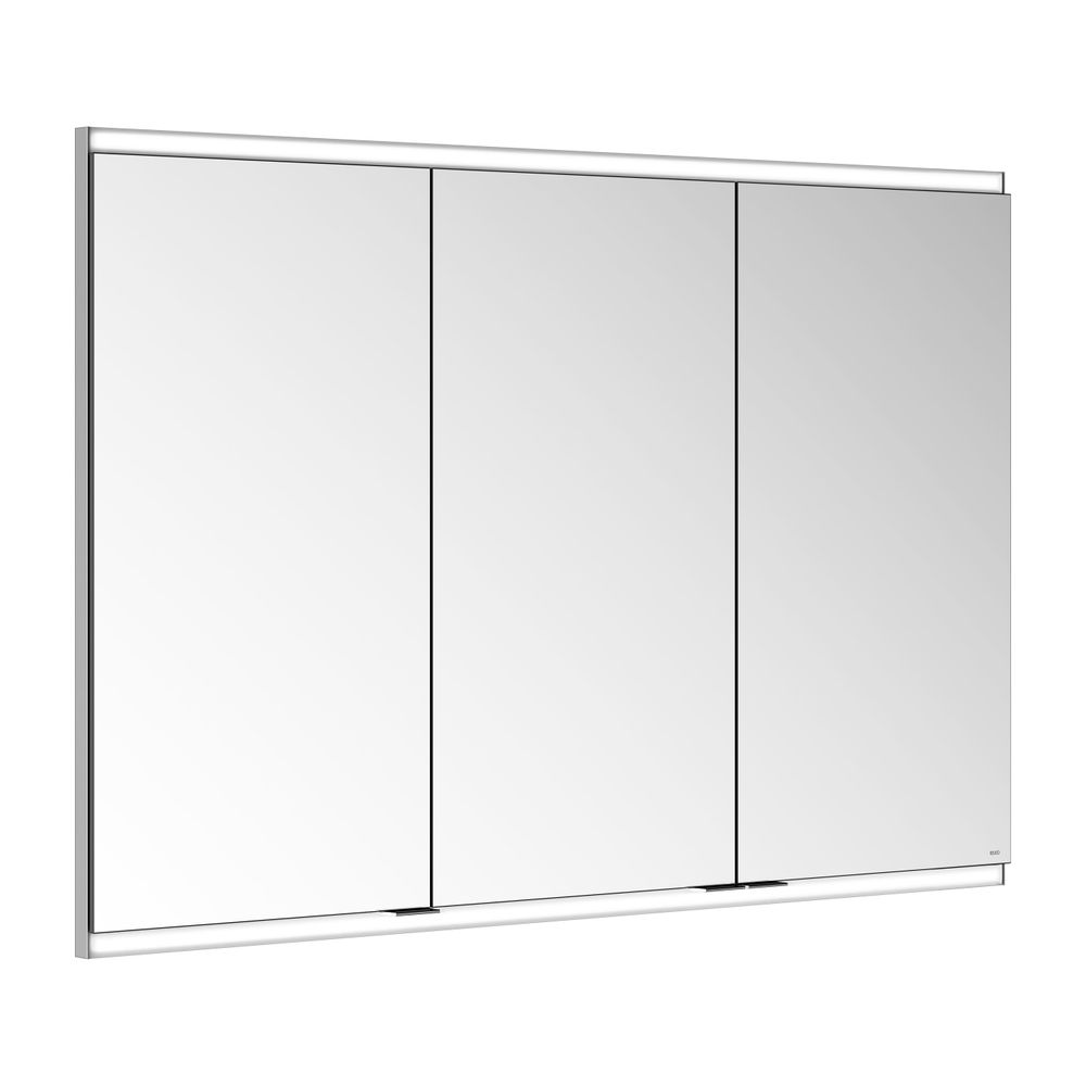 Keuco Royal Modular 2.0 Armoire miroir 3 portes, éclairée, encastrable, 1100x700x120mm, argent anodisé