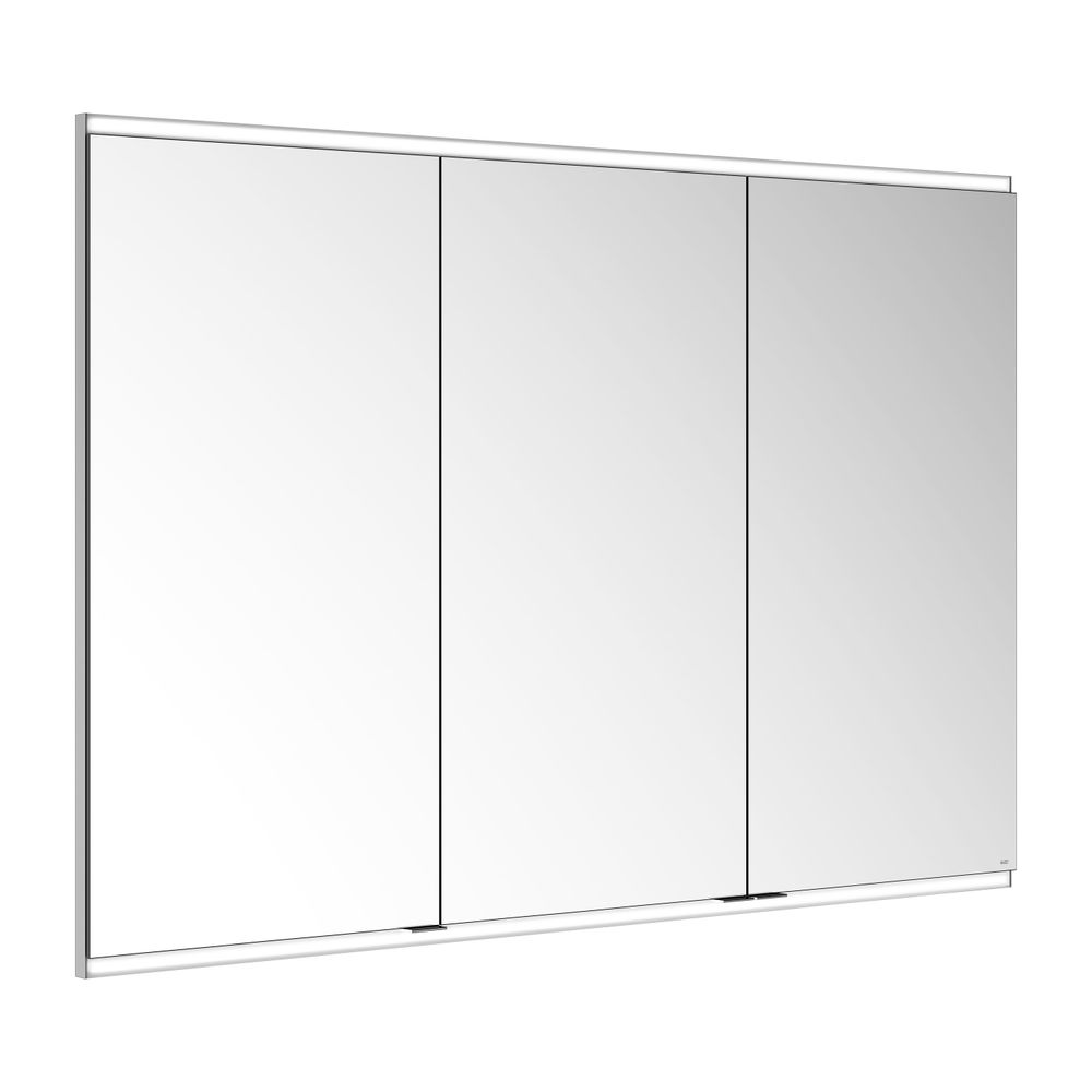 Meuble miroir Keuco Royal Modular 2.0 3 portes, éclairé, encastrable mural, 1400x900x120mm, argent anodisé