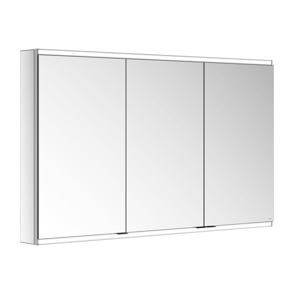 Keuco Royal Modular 2.0 Armoire miroir 3 portes, éclairée, montage mural, 1200x700x120 mm, argenté anodisé