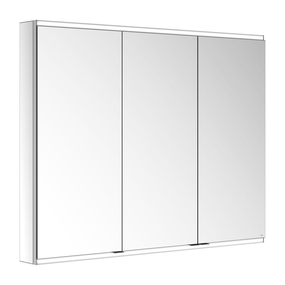 Keuco Royal Modular 2.0 Armoire miroir 3 portes, éclairée, montage mural, 1200x900x120mm, argent anodisé