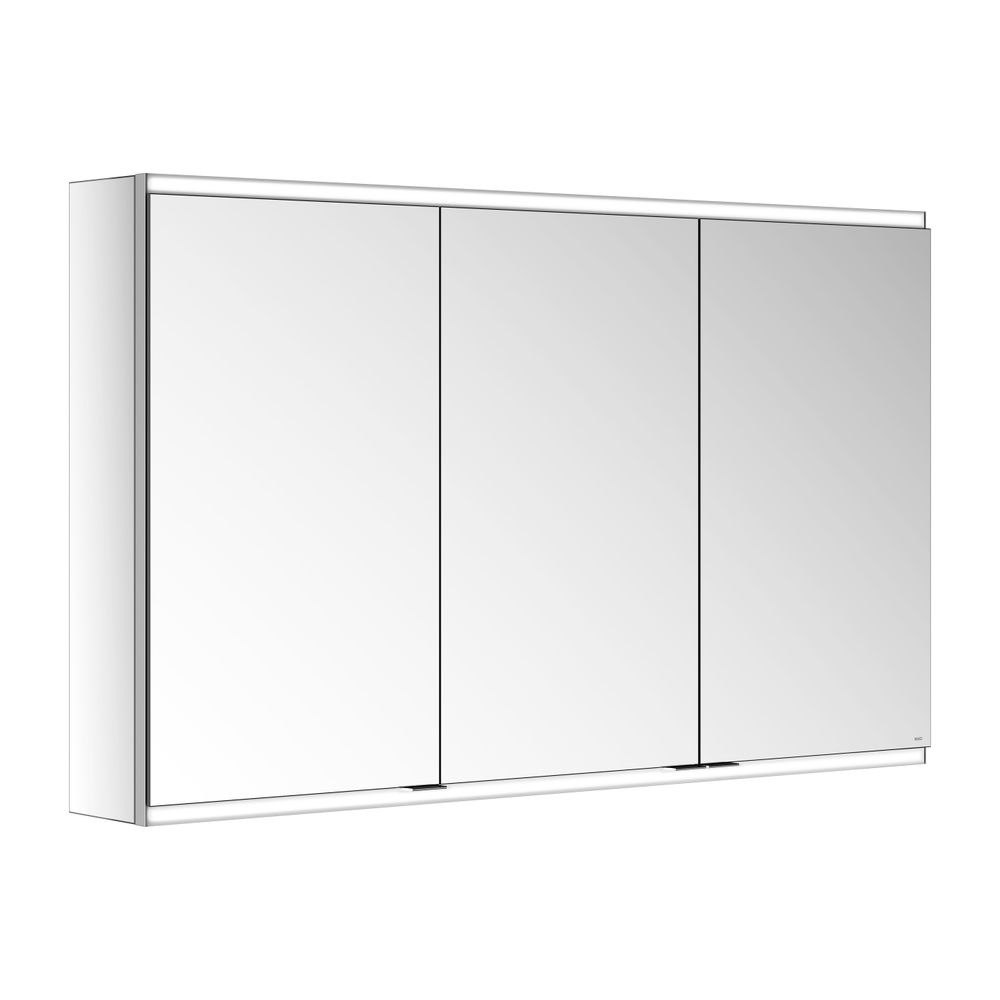Keuco Royal Modular 2.0 Armoire miroir 3 portes, éclairée, pose en saillie, 1200x700x160 mm, argent anodisé