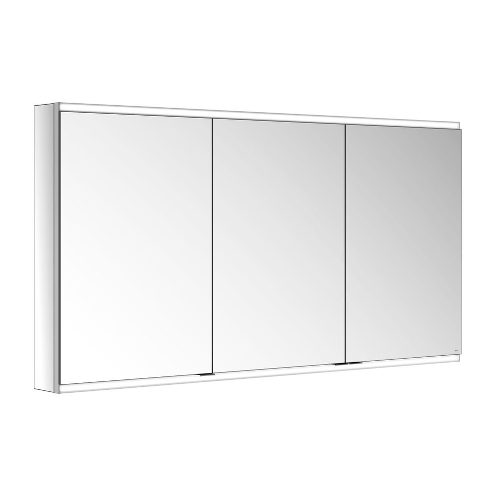 Meuble miroir Keuco Royal Modular 2.0 3 portes, éclairé, montage mural, 1400x700x120 mm, argenté anodisé