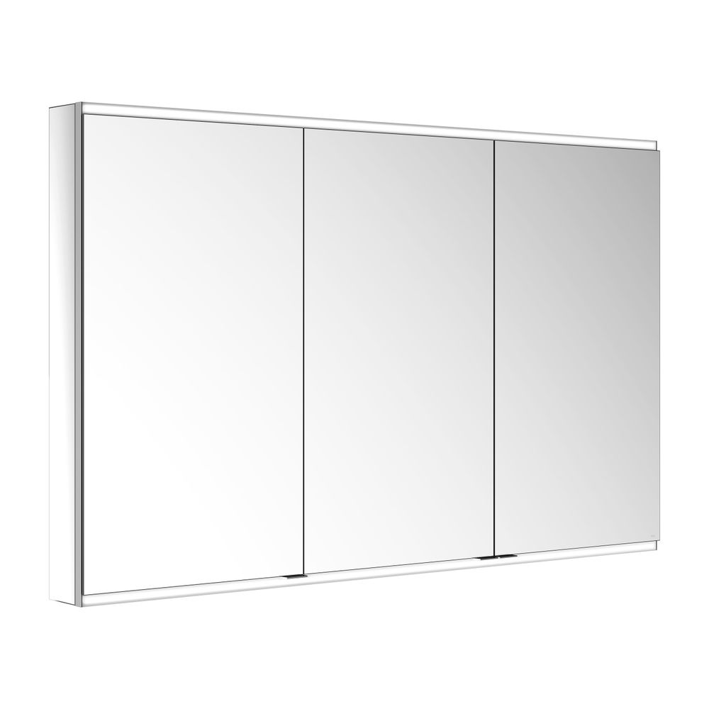 Meuble miroir Keuco Royal Modular 2.0 3 portes, éclairé, fixation murale, 1500x900x120mm, argent anodisé
