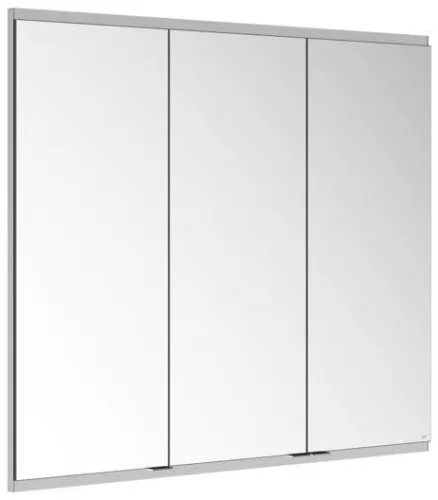 Keuco Royal Modular 2.0 Armoire miroir 3 portes, sans éclairage, encastrable, 2 prises intégrées, 1100x900x120 mm, argent anodisé
