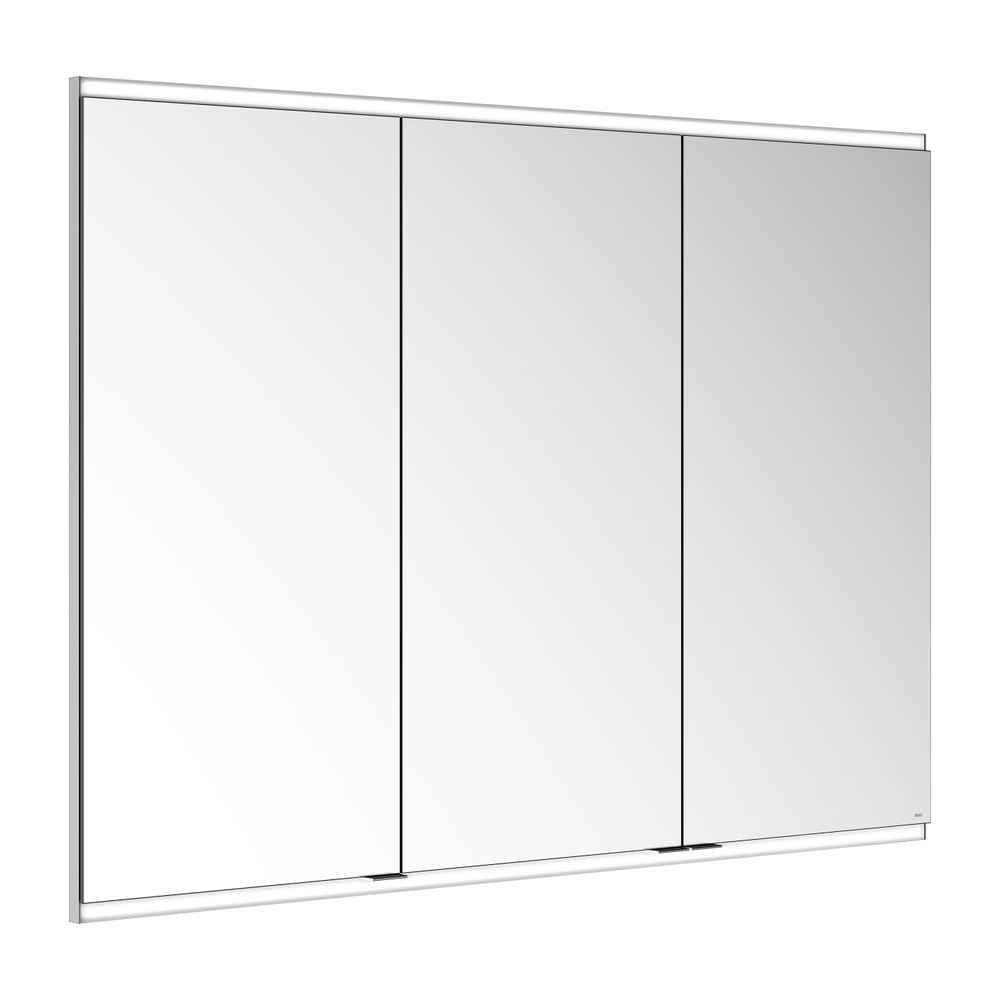 Keuco Royal Modular 2.0 Armoire miroir 3 portes, éclairée, encastrable, 2 prises, 1300x900x120mm, argent brossé