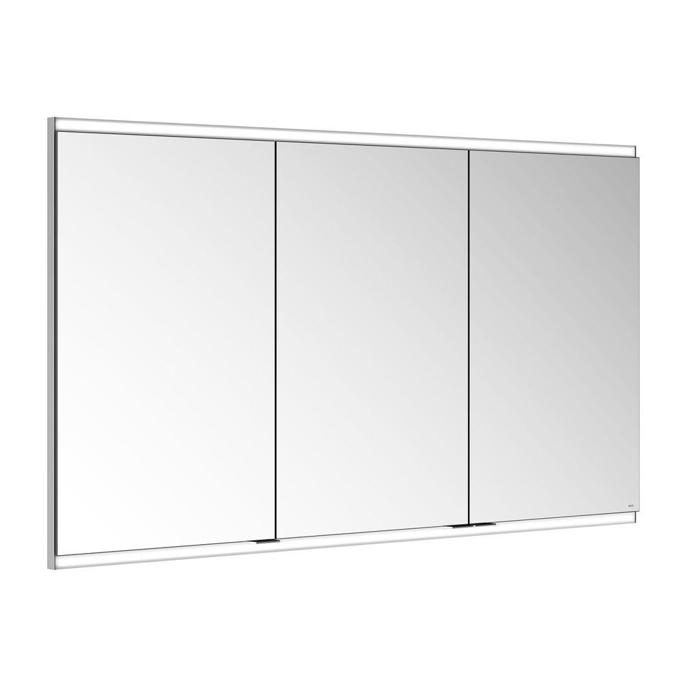 Keuco Royal Modular 2.0 Armoire miroir 3 portes, éclairée, encastrable, 2 prises, 1300x700x160 mm, argenté anodisé