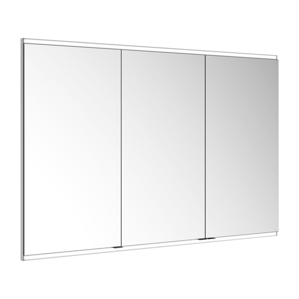 Meuble miroir Keuco Royal Modular 2.0 3 portes, éclairé, encastrable mural, 2 prises, 1500x900x120 mm, argent anodisé