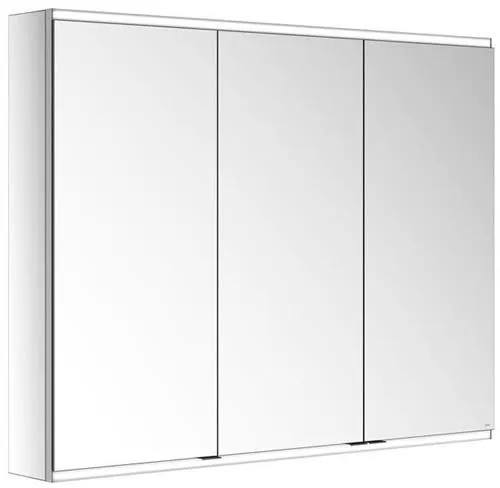 Keuco Royal Modular 2.0 Armoire miroir 3 portes, éclairée, montage mural en saillie, 2 prises, 1200x900x160 mm, argent anodisé
