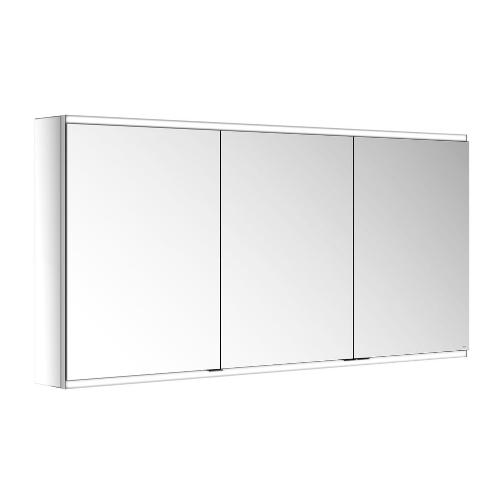 Meuble miroir Keuco Royal Modular 2.0 3 portes, éclairé, montage mural, 2 prises, 1500x700x160 mm, argenté anodisé