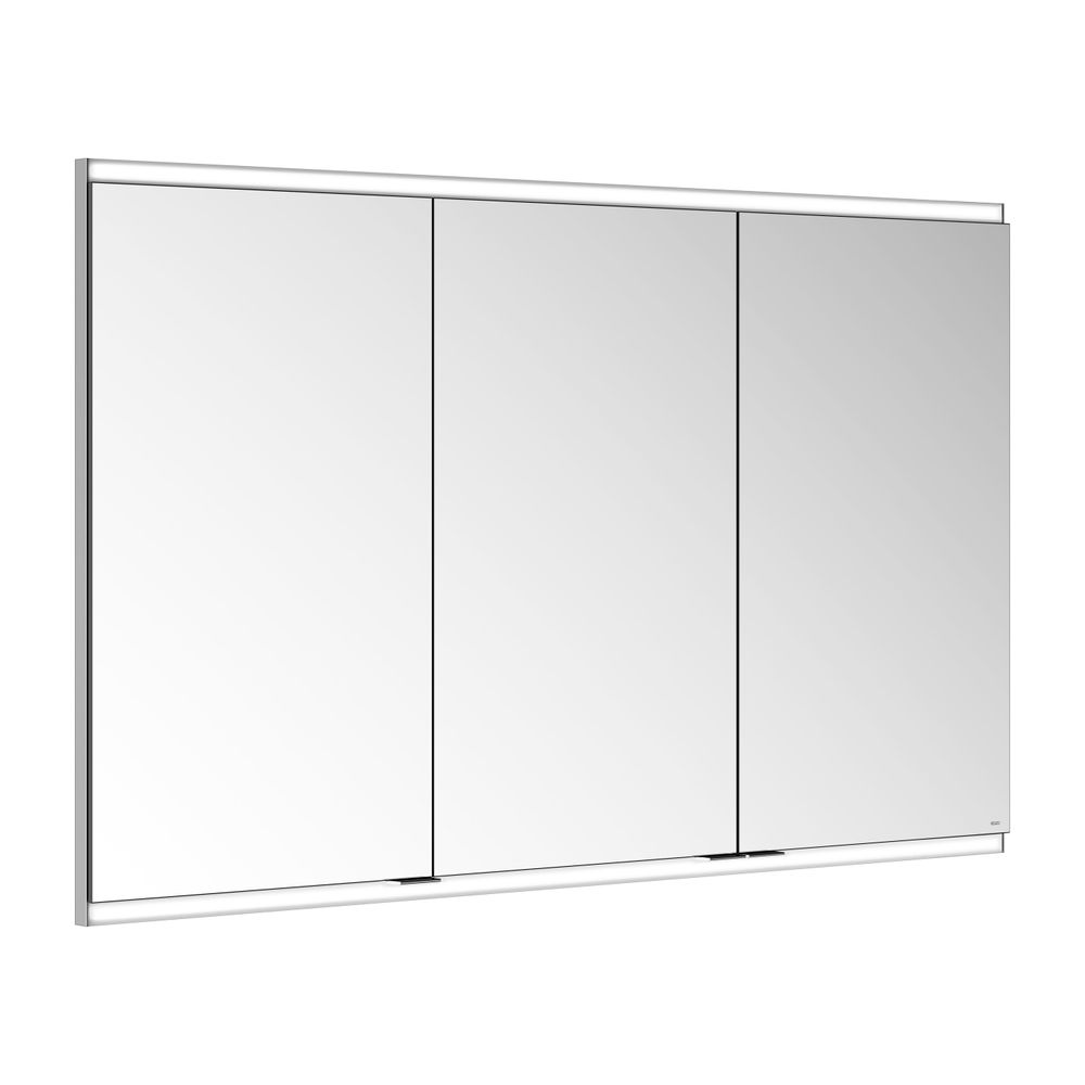 Keuco Royal Modular 2.0 Armoire miroir 3 portes, éclairée, encastrable, 1 prise et 1 USB, 1200x700x160 mm, argent anodisé