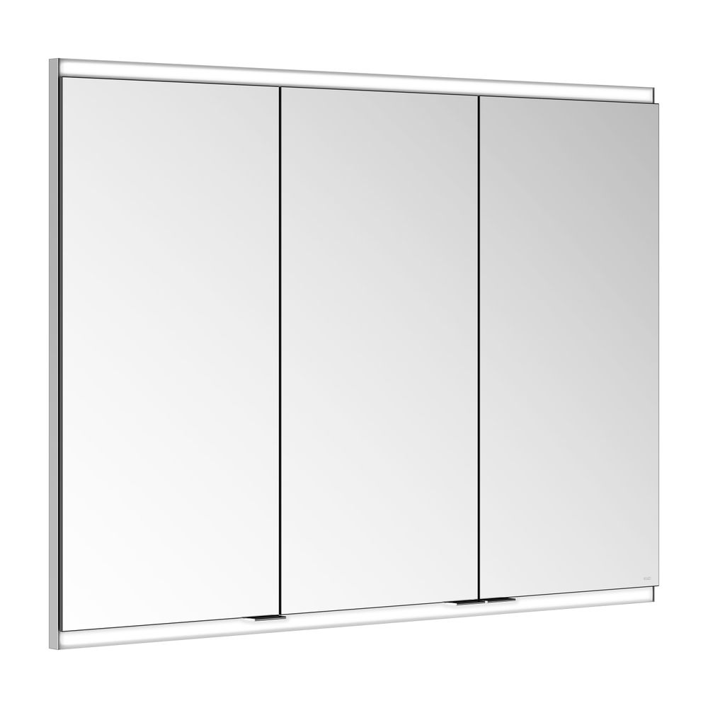 Keuco Royal Modular 2.0 Armoire miroir 3 portes, éclairée, encastrable, 1000x700x120 mm, argent anodisé