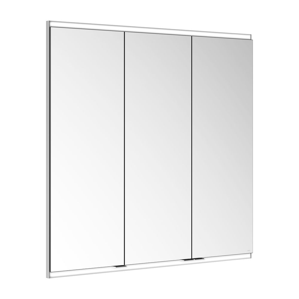 Keuco Royal Modular 2.0 Armoire miroir 3 portes, éclairée, encastrable, 2 prises, 1000x900x120 mm, argent anodisé