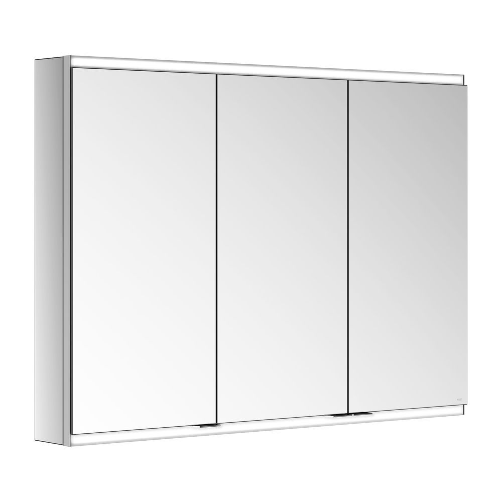 Meuble miroir Keuco Royal Modular 2.0 3 portes, éclairé, pose murale, 1 prise/1x USB, 1000x700x120 mm, argent anodisé