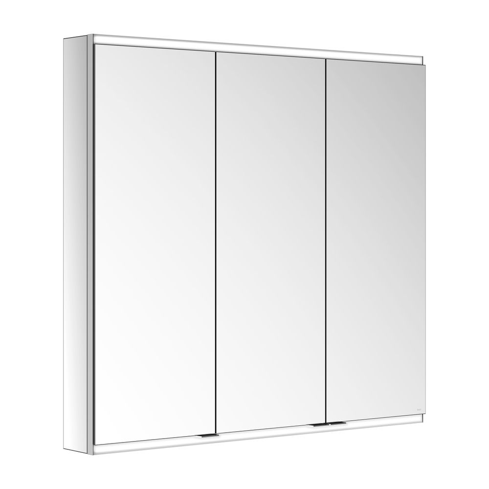 Armoire miroir Keuco Royal Modular 2.0 3 portes, éclairée, montage mural, 1 prise et 1 USB, 1000x900x120 mm, argent anodisé