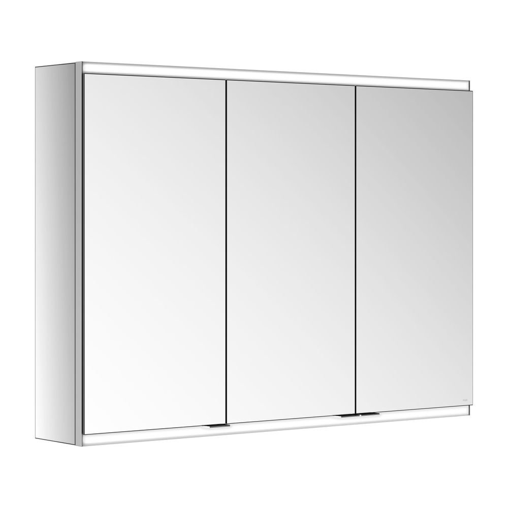 Armoire miroir Keuco Royal Modular 2.0 3 portes, éclairée, montage mural, 1 prise et 1 USB, 1000x700x160 mm, argent anodisé