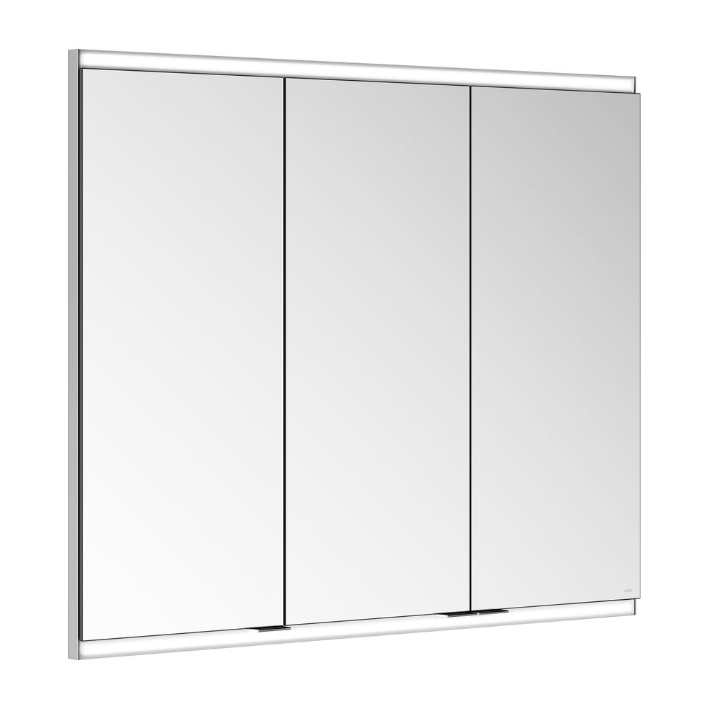 Keuco Royal Modular 2.0 Armoire miroir 3 portes, éclairée, encastrable, 1 prise et 1 port USB, 900x700x120mm, argent anodisé
