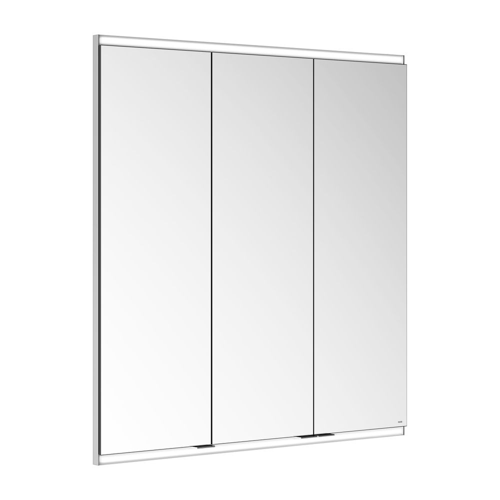 Keuco Royal Modular 2.0 Armoire miroir 3 portes, éclairée, encastrable, 2 prises, 900x900x160 mm, argent anodisé