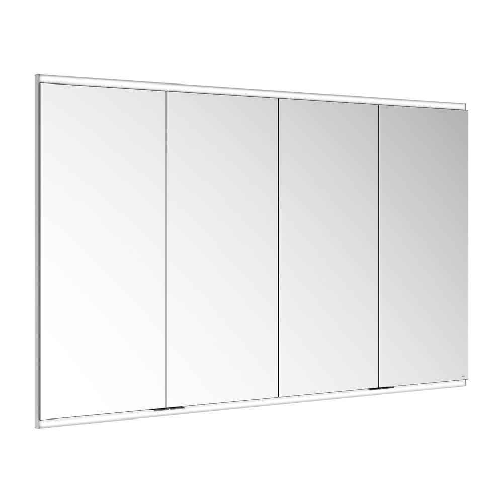 Keuco Royal Modular 2.0 Armoire miroir 4 portes, éclairée, encastrable, 4 prises, 1600x900x120mm, argent anodisé