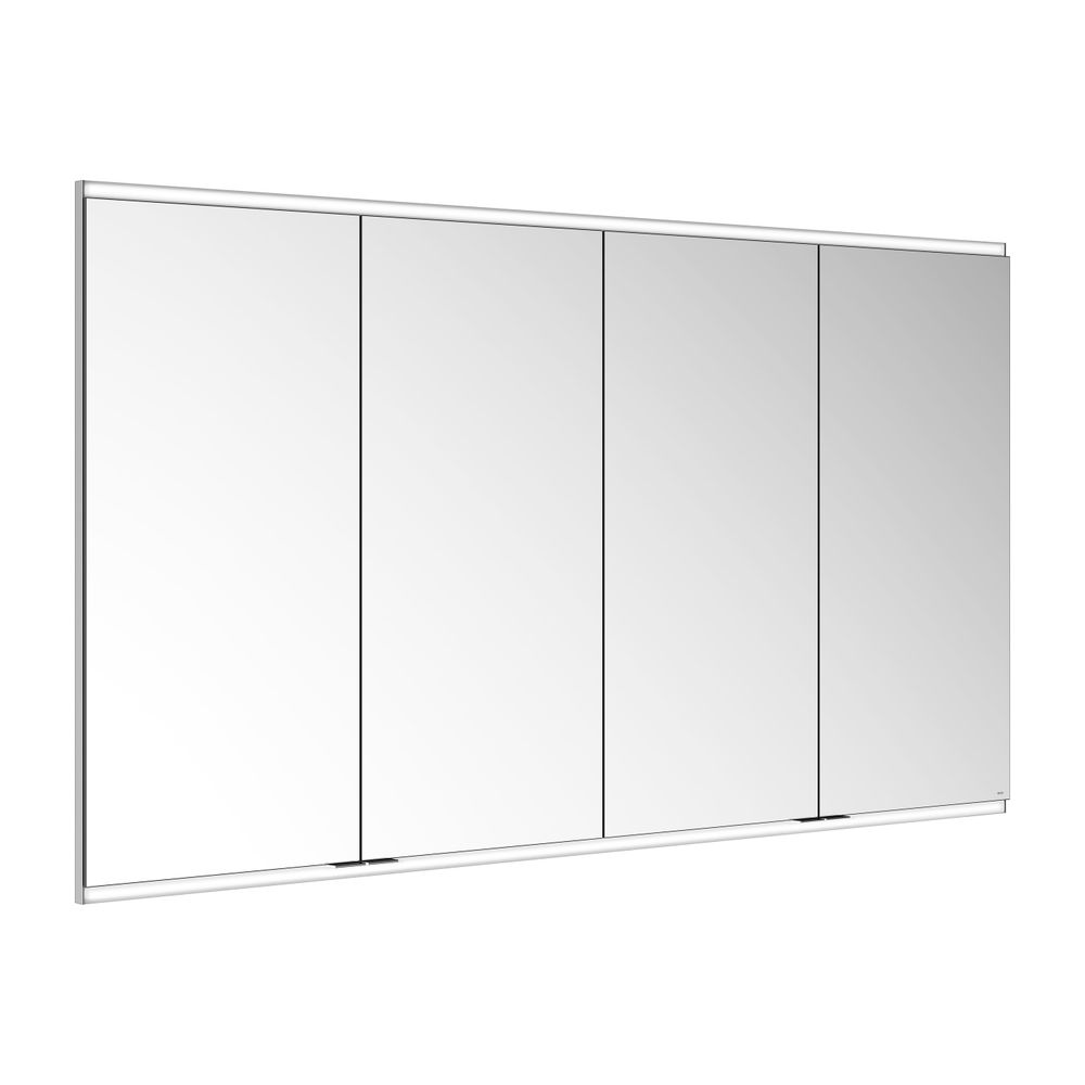 Keuco Royal Modular 2.0 Armoire miroir 4 portes, éclairée, encastrable, 1700x900x120mm, argent anodisé