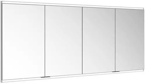 Keuco Royal Modular 2.0 Armoire miroir 4 portes, éclairée, encastrée, 1800x700x120 mm, aluminium brossé argent