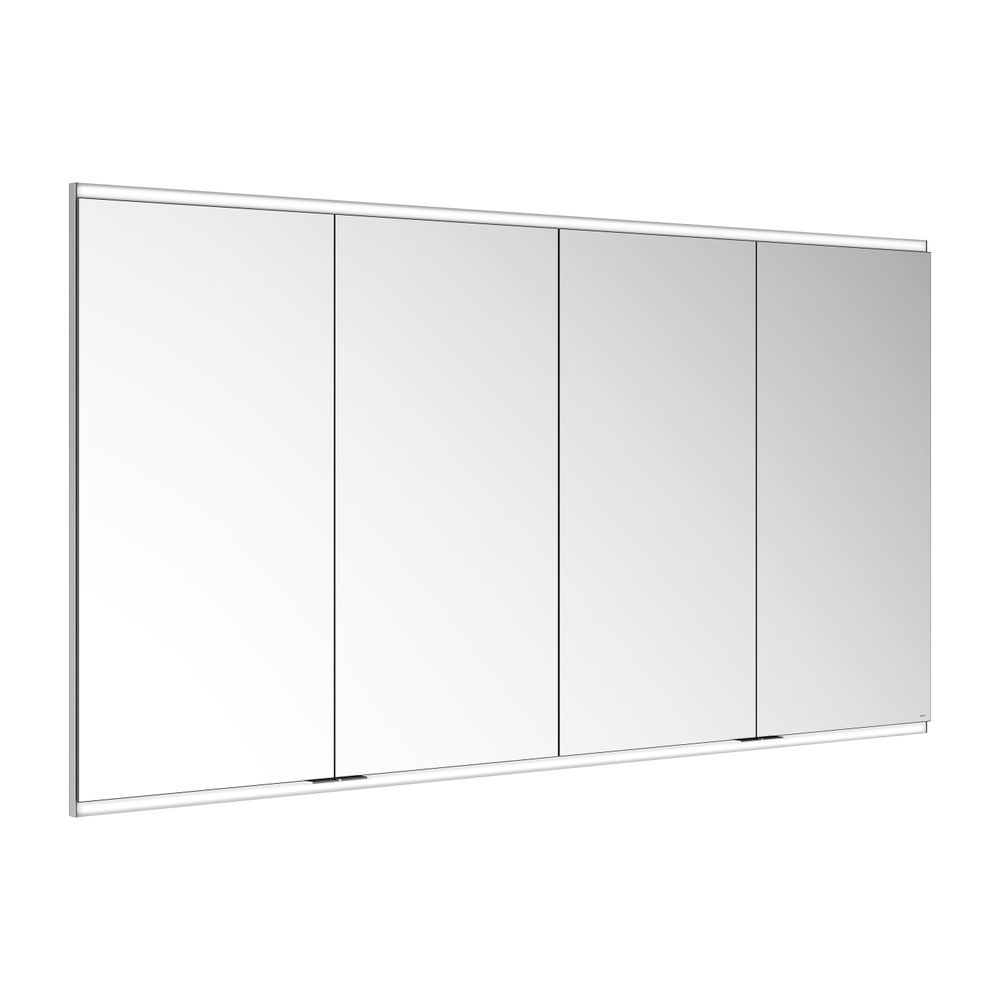 Armoire miroir Keuco Royal Modular 2.0 4 portes, éclairée, encastrable, 1800x900x160 mm, argent anodisé