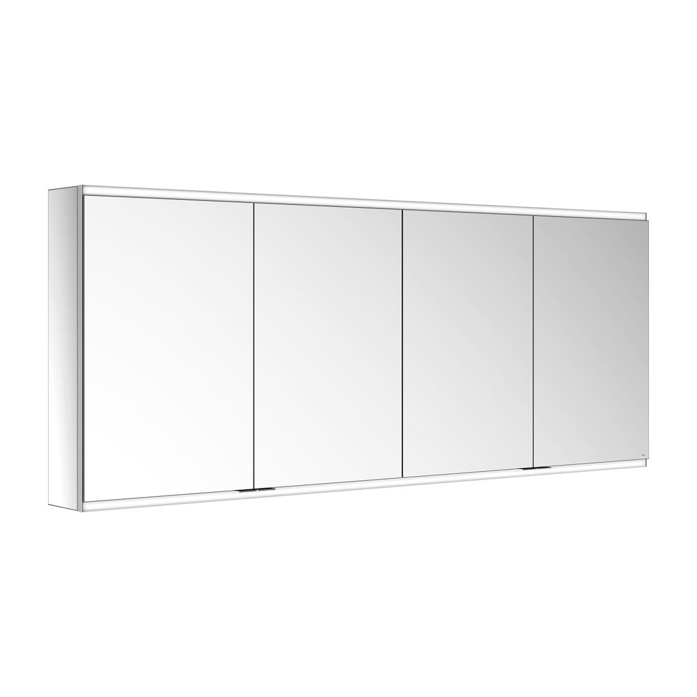 Meuble miroir Keuco Royal Modular 2.0 4 portes, éclairé, pose murale, 1800x700x160 mm, argent anodisé