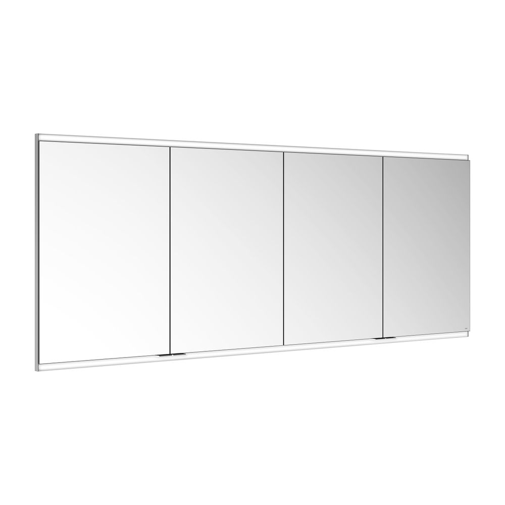 Armoire miroir Keuco Royal Modular 2.0 4 portes, éclairée, encastrable, 2 prises/2x USB, 1900x700x120 mm, argent anodisé