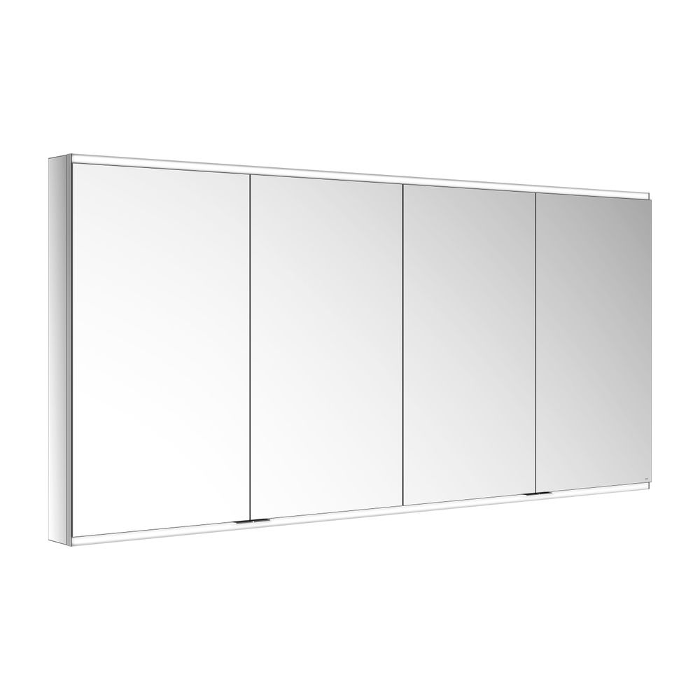 Meuble miroir Keuco Royal Modular 2.0 4 portes, éclairé, pose murale, 2 prises/2x USB, 2000x900x120 mm, argent anodisé