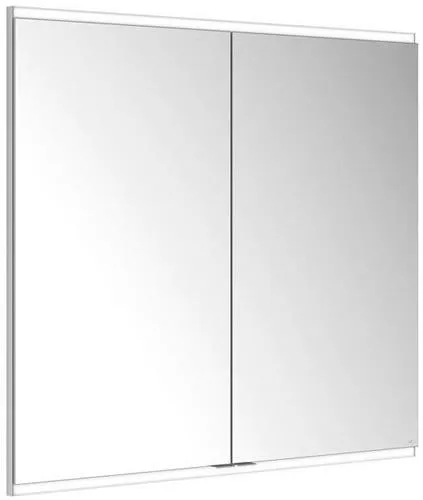 Meuble miroir Royal Modular 2.0 Keuco 2 portes, éclairé, encastrable, 2 prises, 1050x900x160 mm, argent anodisé