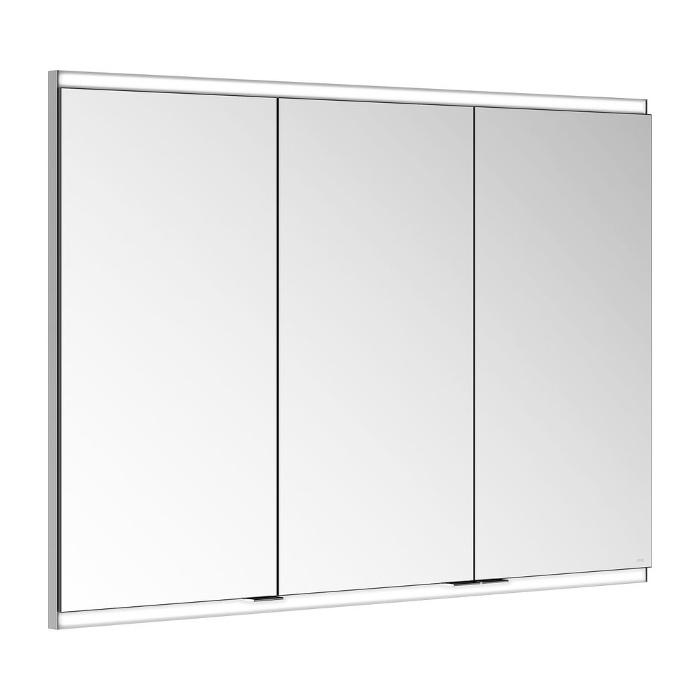Keuco Royal Modular 2.0 Armoire miroir 3 portes, éclairée, encastrable, 2 prises, 1050x700x120mm, argent brossé