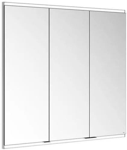 Keuco Royal Modular 2.0 Armoire miroir 3 portes, éclairée, pose encastrée, 2 prises, 1050x900x120 mm, argent anodisé