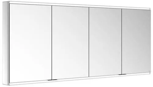 Meuble miroir Keuco Royal Modular 2.0 à 4 portes, éclairé, pose en applique, 1750x700x120 mm, argent anodisé