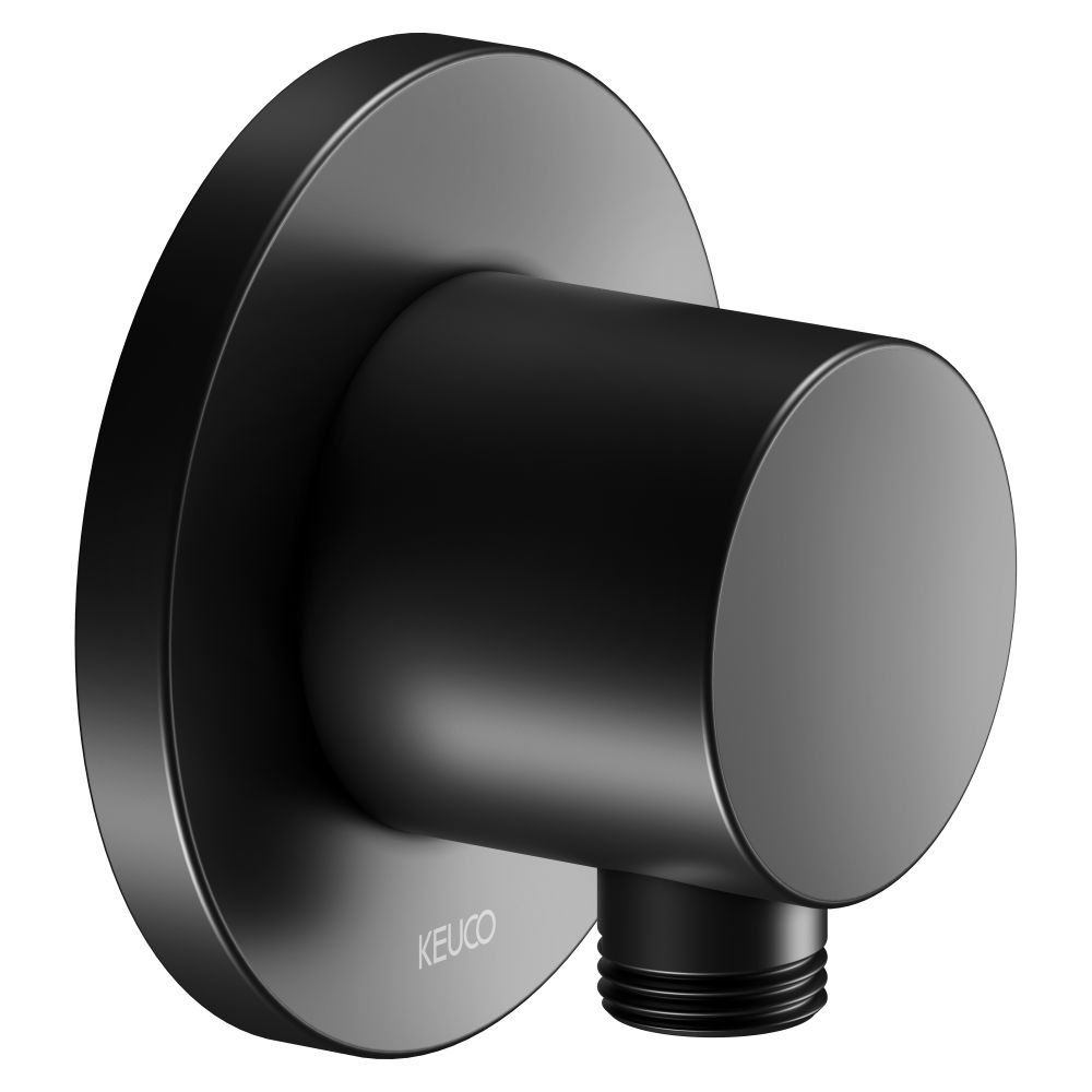 Raccord de flexible Keuco Ixmo, rosace ronde, G 1/2", anti-retour, noir mat, 59547370001