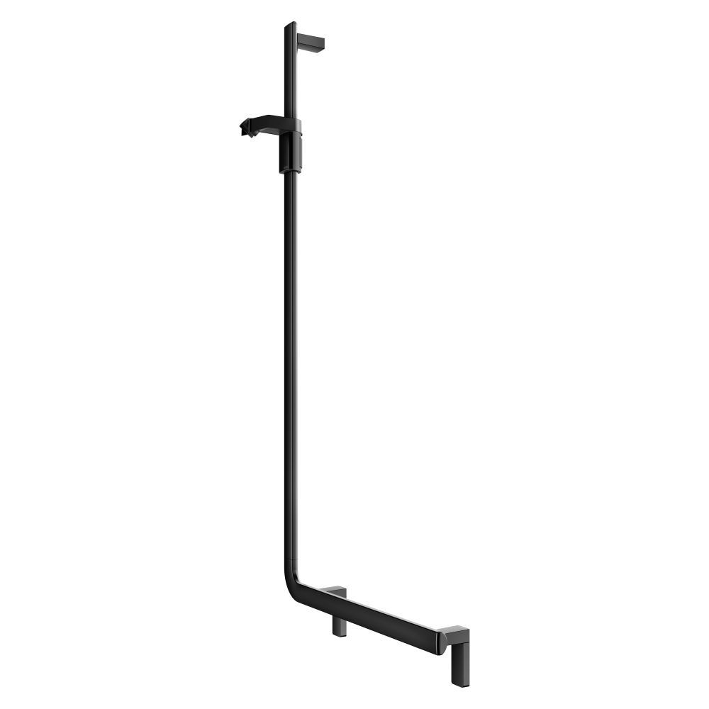 Keuco Poignée d'angle 90° gauche AXESS avec poussoir de douche, 600/1300mm, avec 2x kit de fixation 1, Noir mat, 35006371302