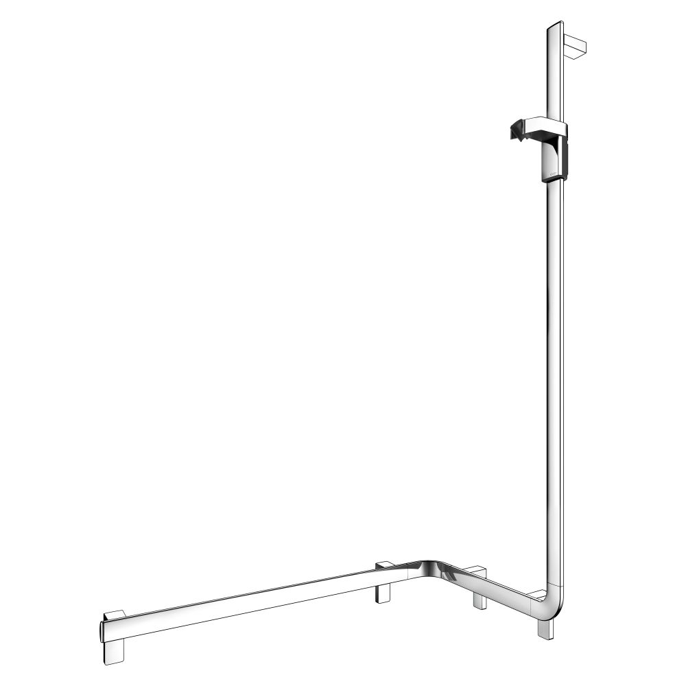 Keuco Axess barre de douche avec colonne de douche droite, 850x531x1301 mm, chromée, avec 3 kits de fixation, 35008018601