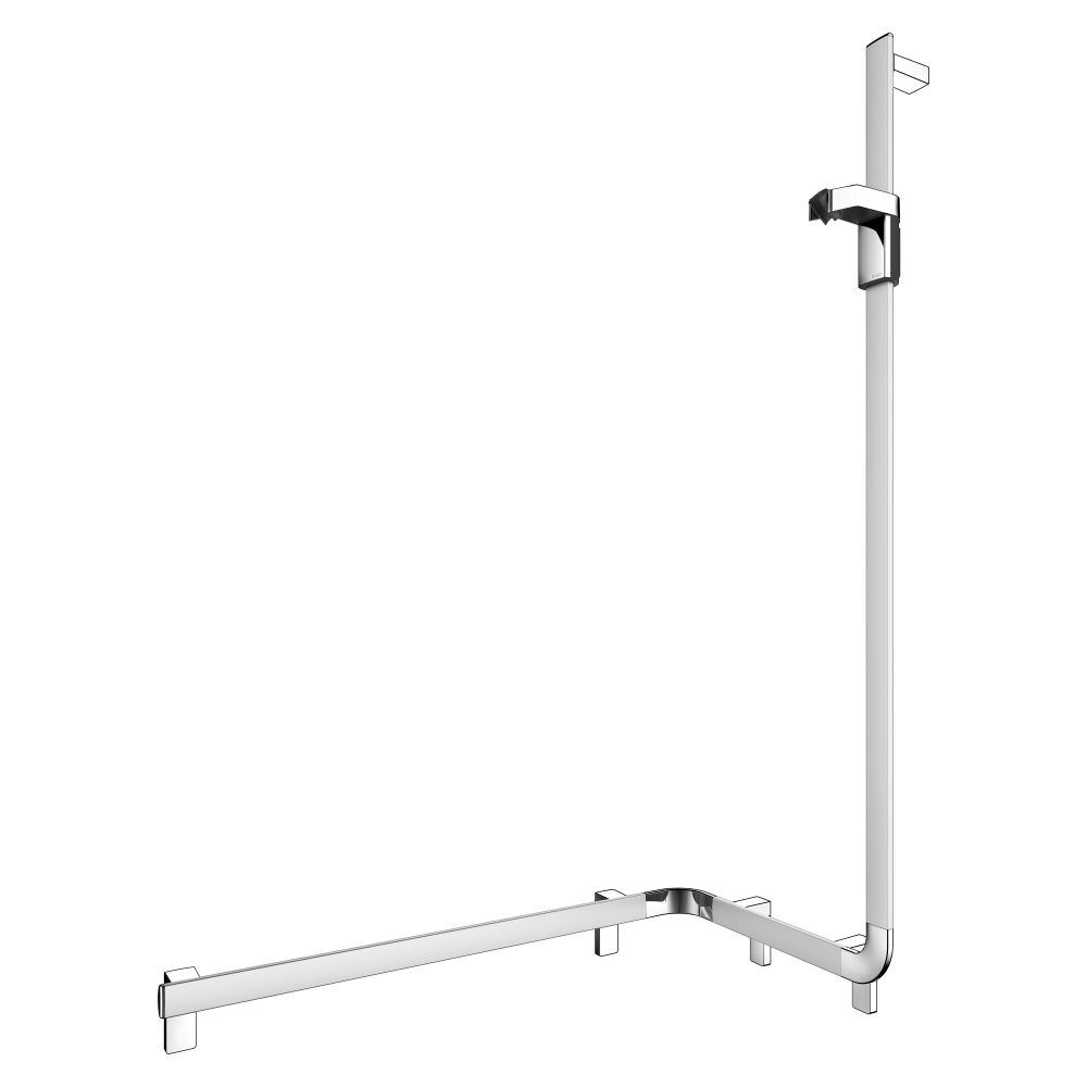 Barre de douche avec pommeau Axess de Keuco (côté droit), 850x531x1301 mm, avec 3 jeux de fixation 1, argent anodisé, 35008178601