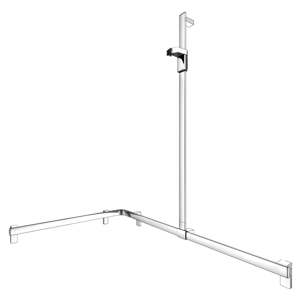 Keuco Axess Barre de douche avec colonne de douche droite, 850/1150/1301 mm, avec 4 jeux de fixation 1, chromé, 35015010201