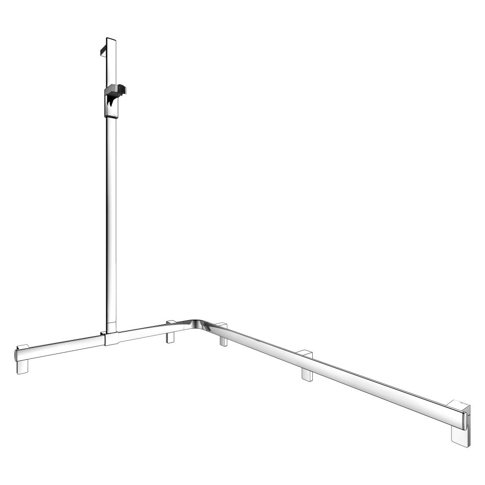 Barre de douche Keuco Axess avec barre de douche intégrée, gauche, 850/1150/1301 mm, avec 4 jeux de fixation, chromée, 35015010202