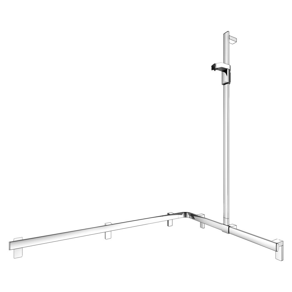 Keuco Axess Barre de douche avec colonne de douche droite, 1150x850x1301 mm, avec 4 jeux de fixation 1, chromé, 35015010301